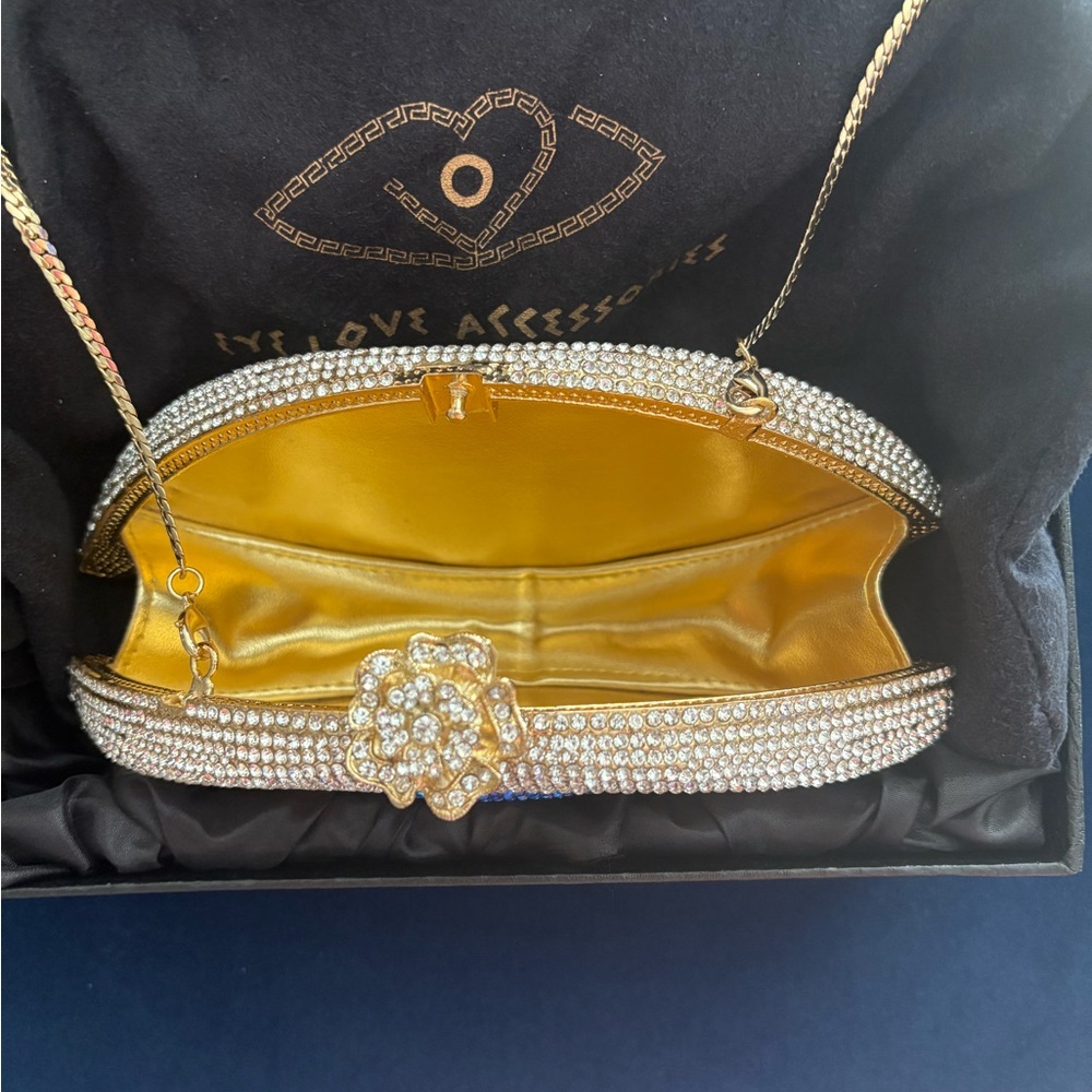 Blue and Gold Rhinestone Eye Clutch - Picture 3 of 3